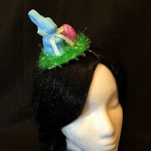 Blue Bunny and Purple Egg Easter Fascinator